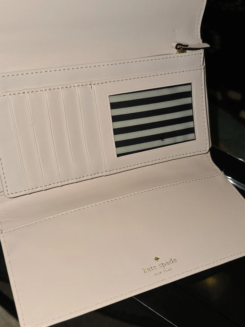kate spade Cream Pebbled Leather Wallet
